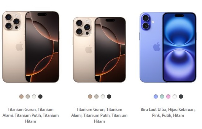 Daftar iPhone 16. (ibox)